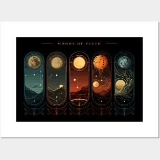 Pluto Moons, Astronomy Outer Space Lunar Wall Art Posters and Art